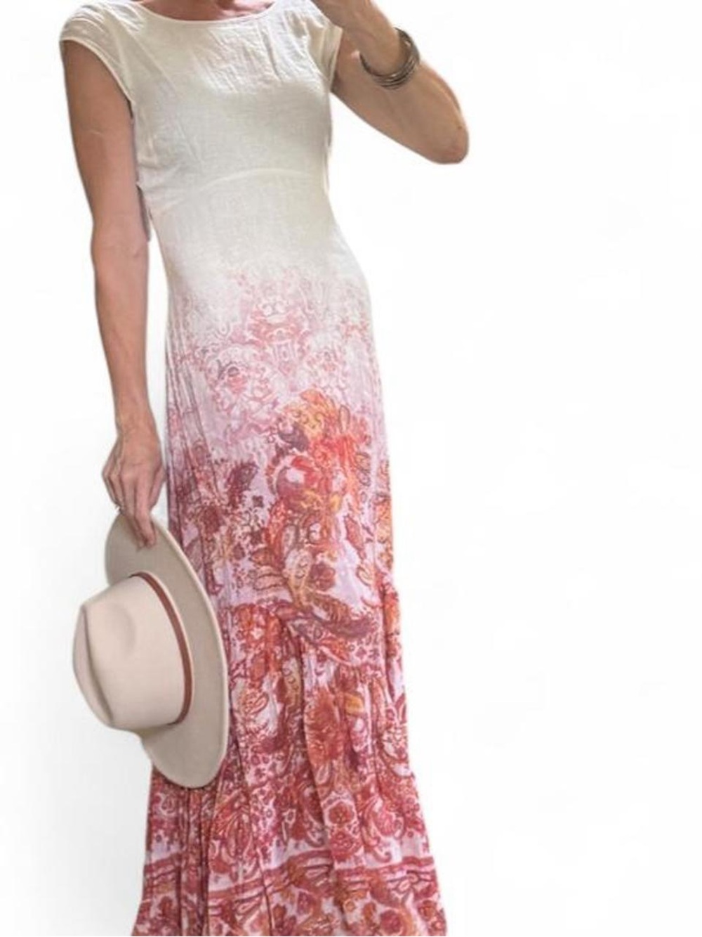 🌸NWT Free People Rosabel Ombre Paisley Boho Maxi Dress – Size 2